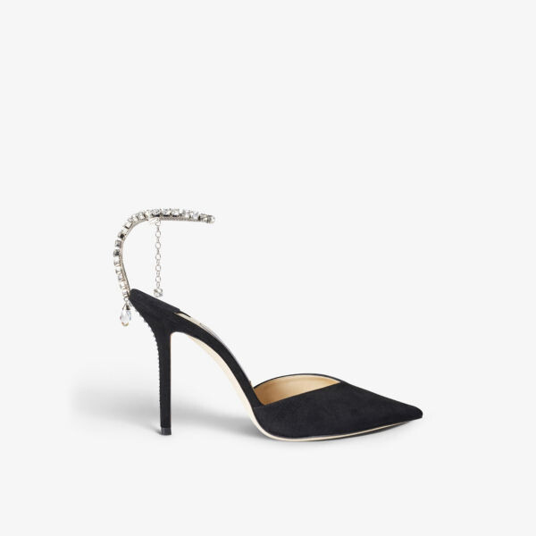 Замшевые туфли Saeda на каблуке Jimmy Choo, черный