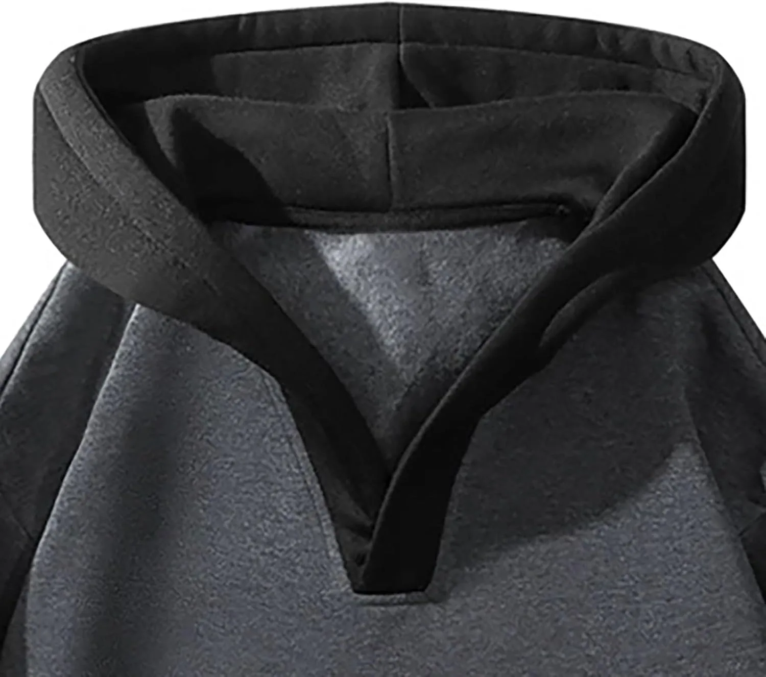 Мужская толстовка с четвертью молнии 2025 Casual Drop Shoulder Fleece с капюшоном контрастного цвета — фото 4