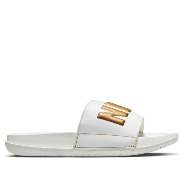 Тапочки offcourt slide 'summit white metallic gold' Nike, белый — фото 2