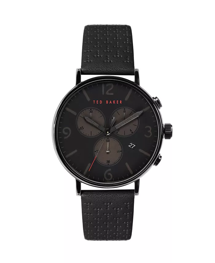 

Мужские часы Barnett Backlight с черным кожаным ремешком, 41 мм Ted Baker