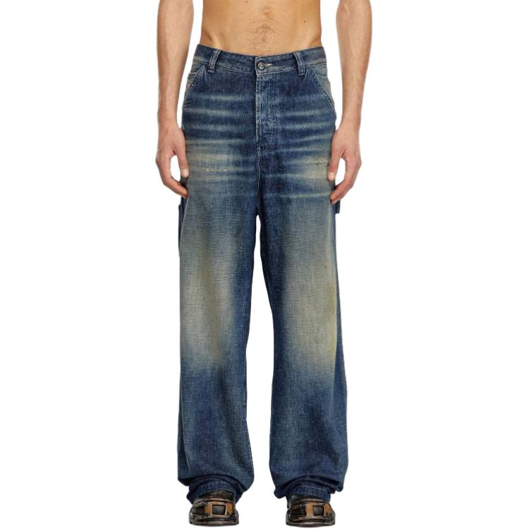 D Livery Distressed Straight Jeans DIESEL, Синий — фото 4