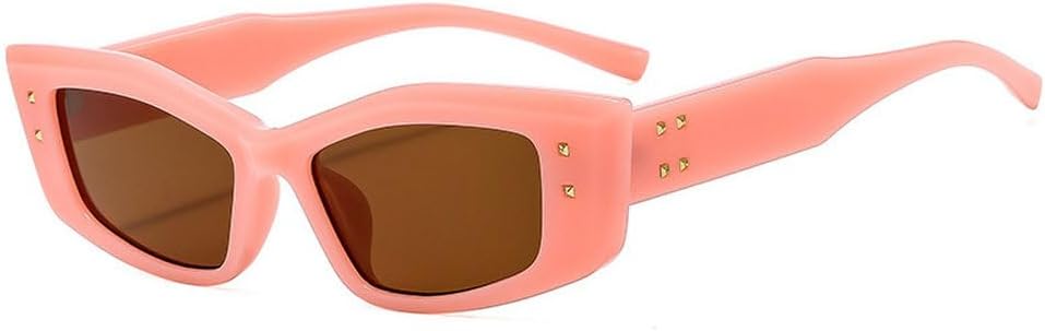 

Популярные модные солнцезащитные очки для женщин в стиле ретро с градиентным переходом, защита от УФ-излучения UV400, модные женские солнцезащитные очки с заклепками, черные очки TKKTLLT, Pink-brown