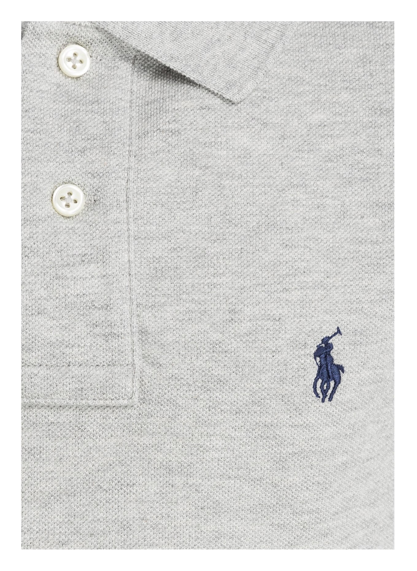 Рубашка-Поло из пике облегающего кроя Polo Ralph Lauren, серый — фото 3