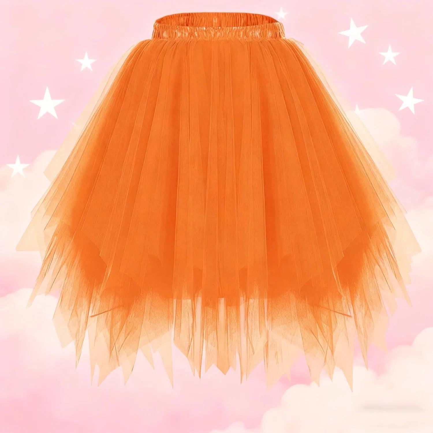 Юбка-пачка из тюля для девочек, с завышенной талией, Orange — фото 2