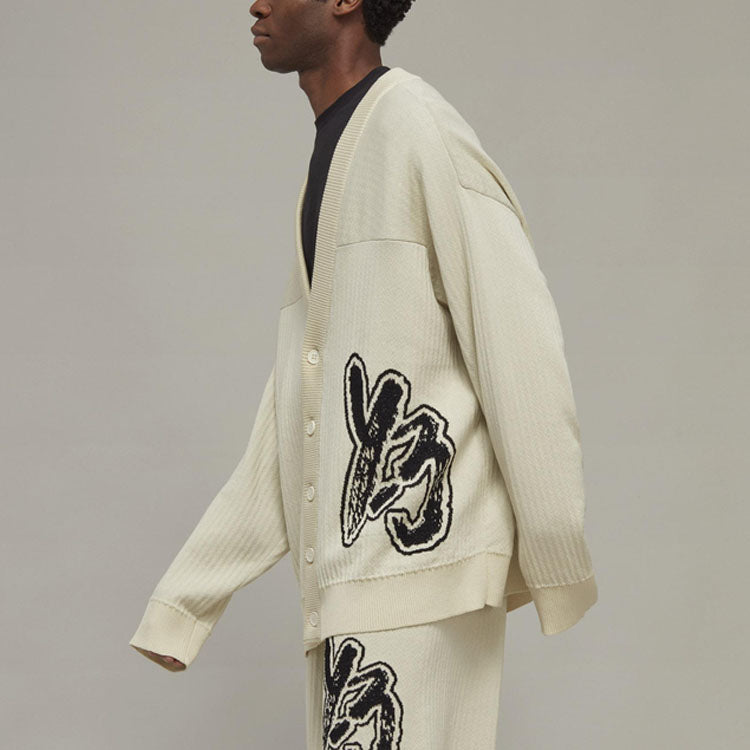 Кардиган adidas Y-3 Logo Knit Cardigan 'Off White' IA3110, белый — фото 3