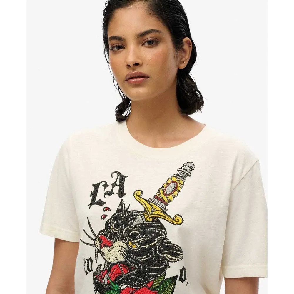 Футболка с коротким рукавом Superdry Neo Trad Tattoo Relaxed, белый — фото 4