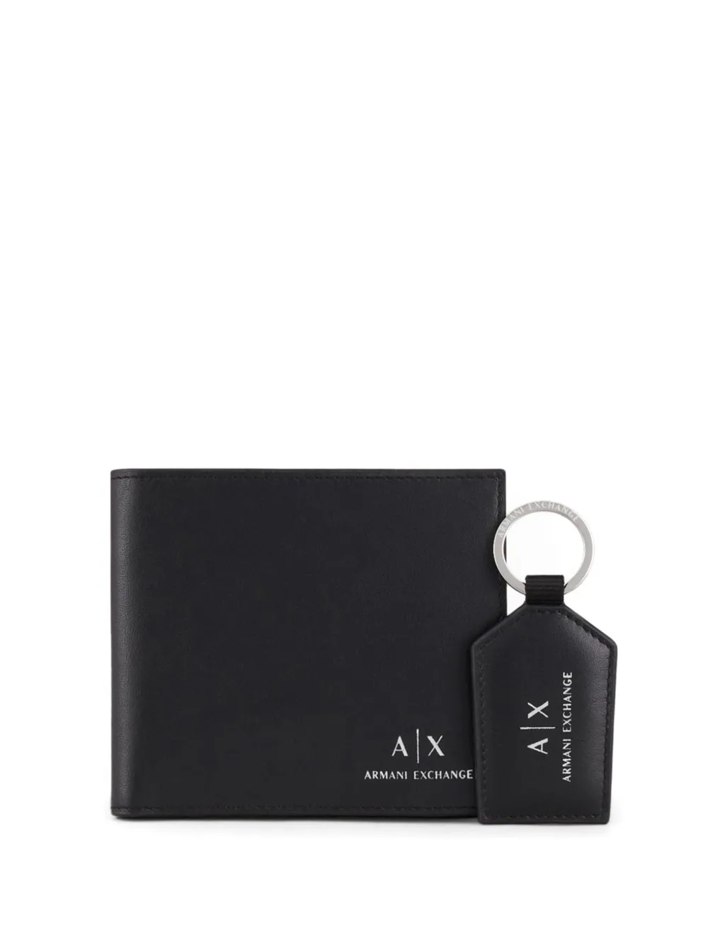 

Набор из кошелька и брелока с логотипом Armani Exchange, черный