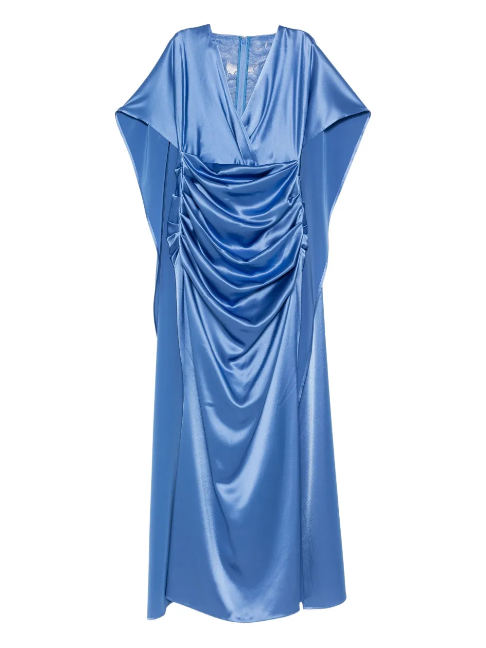 

Атласное драпированное платье Talbot Runhof, синий