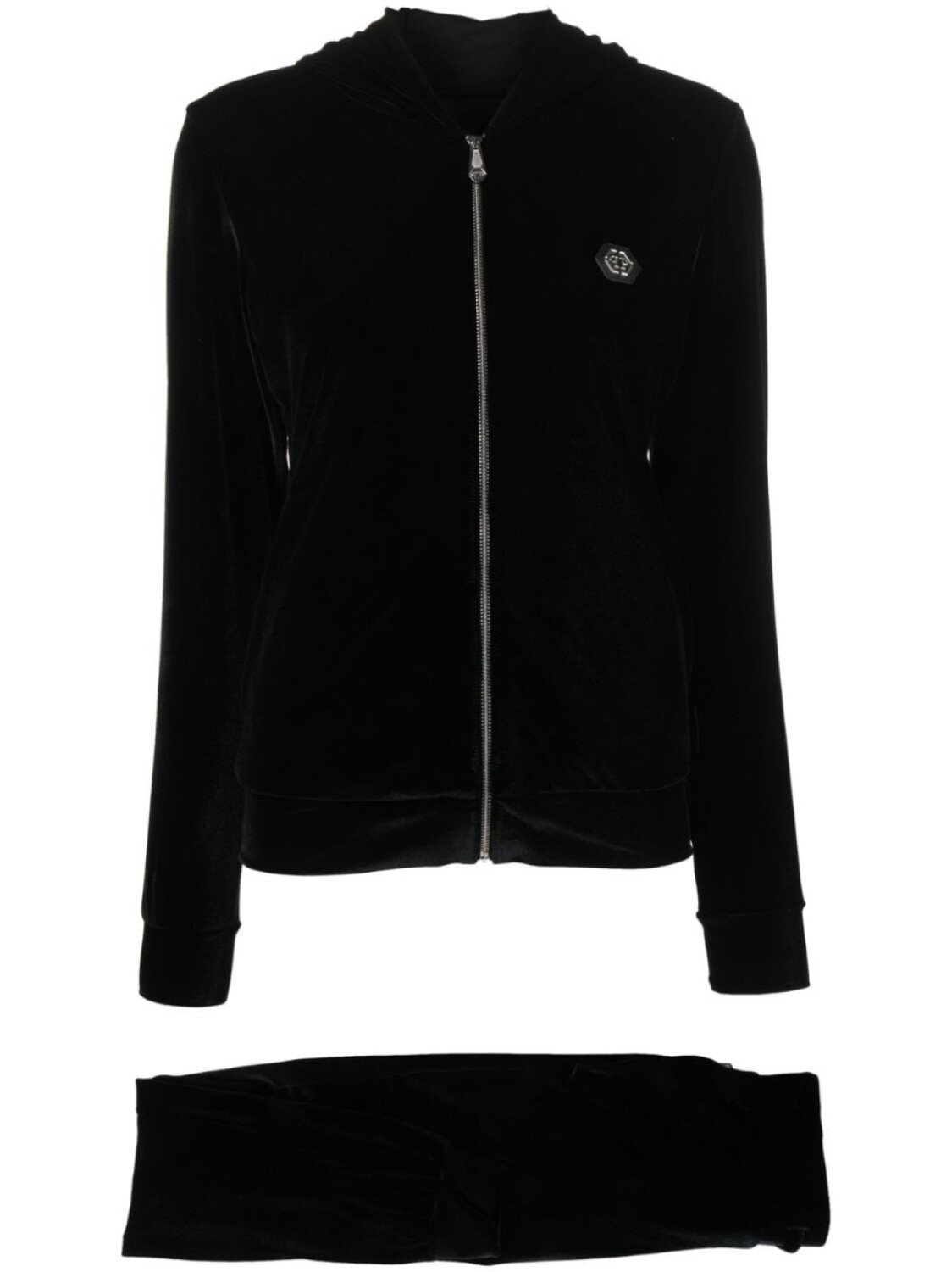 

Philipp Plein бархатный спортивный костюм Teddy Bear, черный