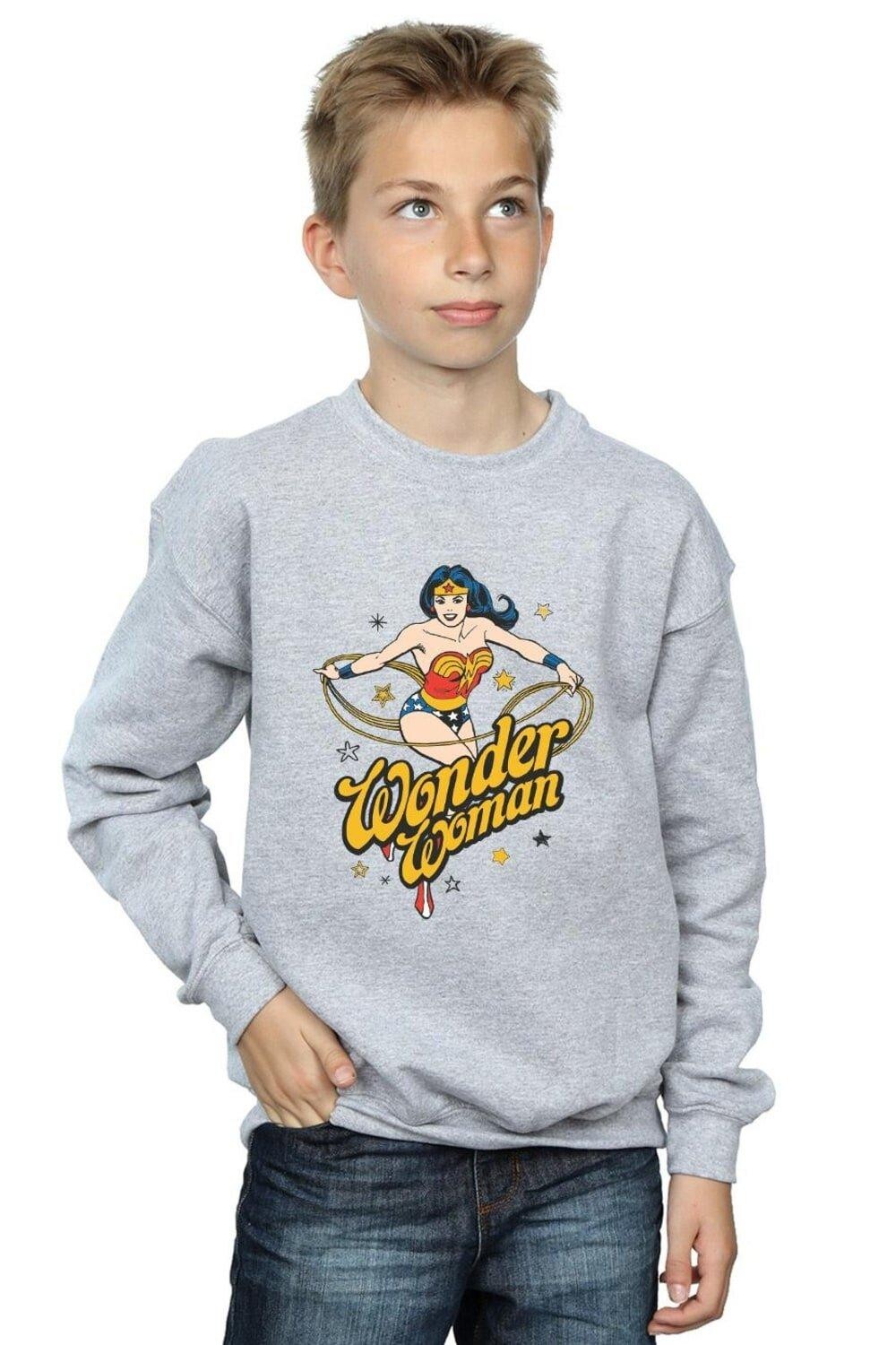 

Толстовка «Чудо-женщина со звездами» DC Comics, серый