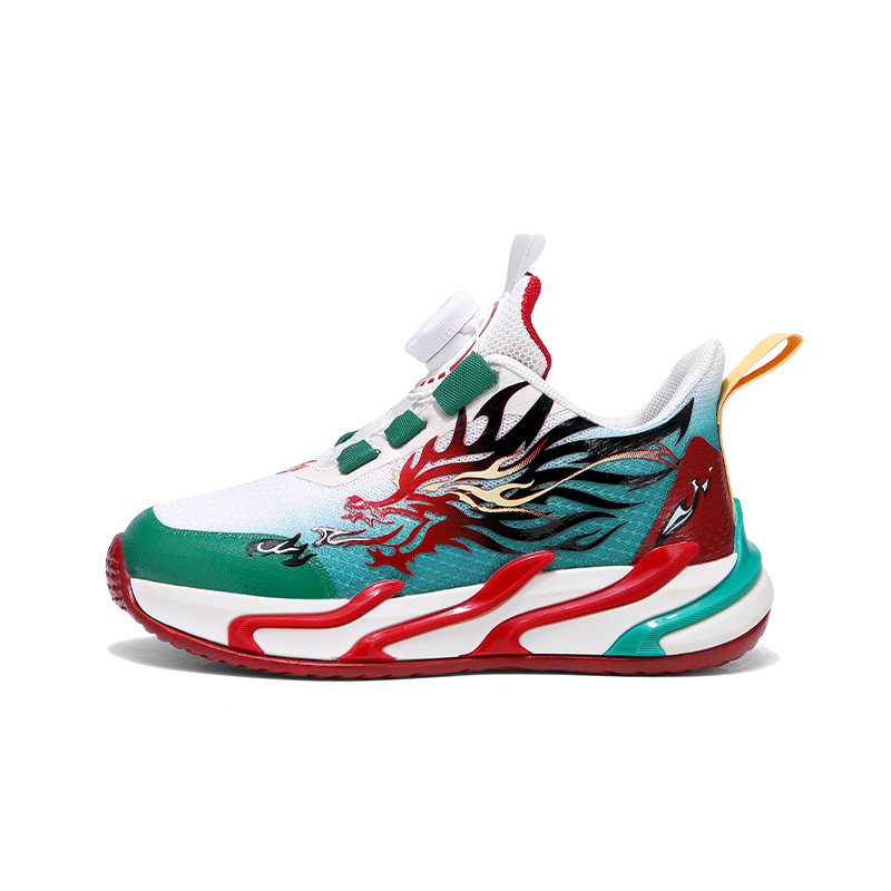 

Противоскользящие и износостойкие детские баскетбольные кроссовки с легкой амортизацией и отскоком SNOOPY, бежевый/зеленый