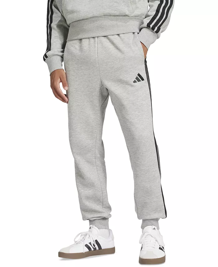 

Мужские базовые джоггеры Regular-Fit с флисом и 3 полосками Adidas, серый