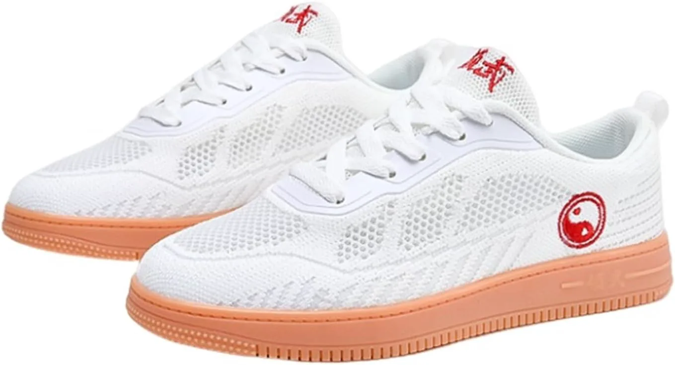 

Тай-Чи Кунг-Фу Тренировочные кроссовки с мягкой нескользящей подошвой для единоборств, спортивные туфли, низкие, для фитнеса и утренних упражнений, белые, мужские, размер 10 XNGSNZIJ