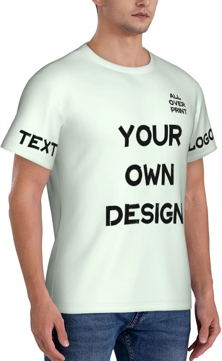 Футболка с принтом Custom Shirt с логотипом и текстом — фото 4