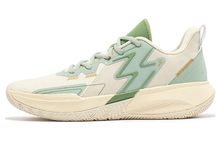 

361° Big3 Team Амортизирующие противоскользящие износостойкие низкие баскетбольные кроссовки мужские бежево-зеленые