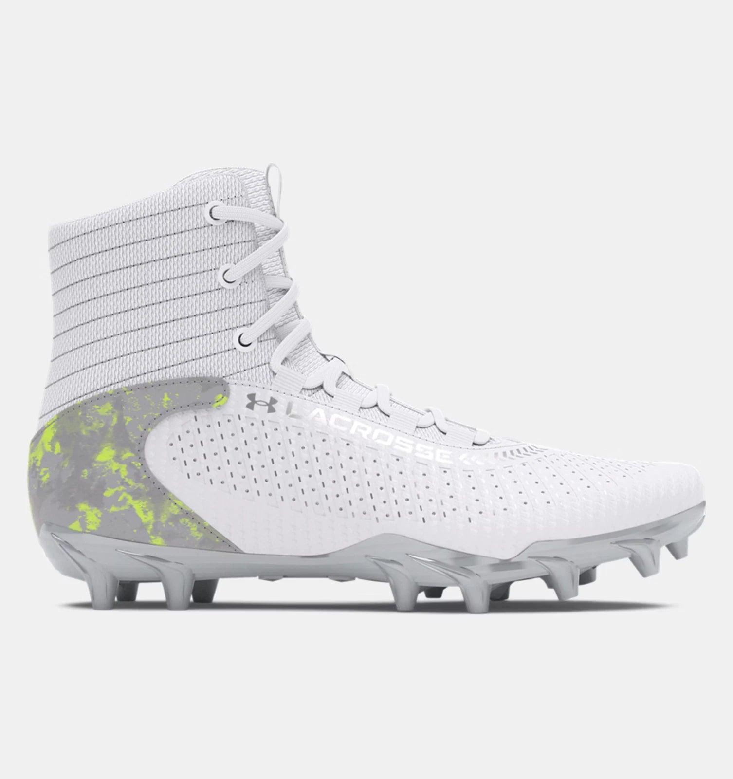 Детские лакроссные бутсы Under Armour Highlight 2 MC 3028699-100 белого и серебристого цвета TF8136 — фото 2