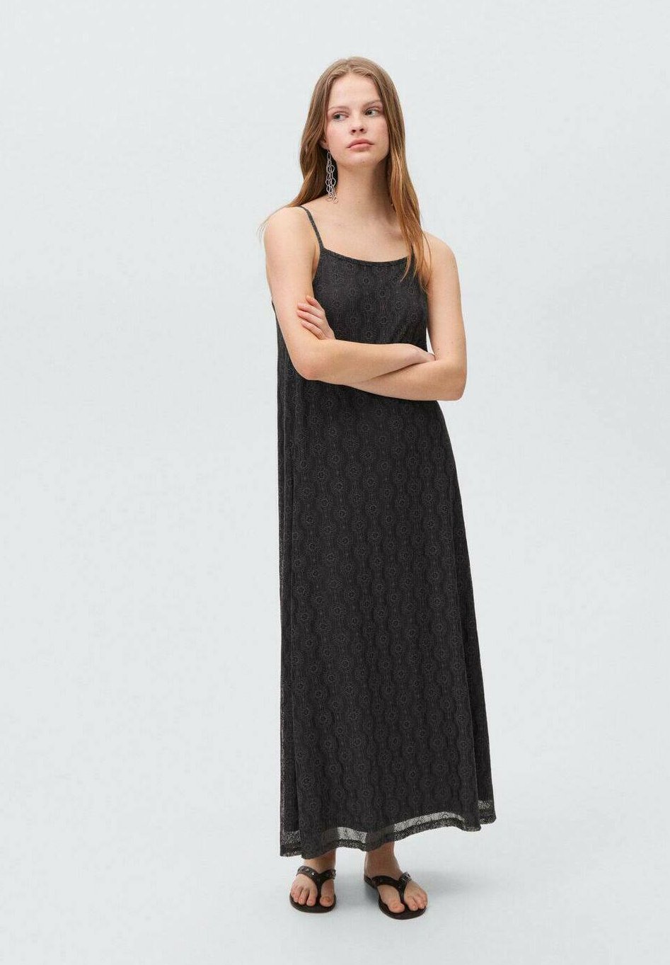 

Длинное платье Mango Kids, антрацит