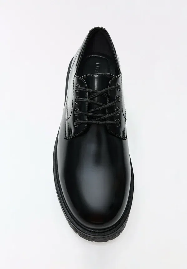 Туфли дерби casual lace ups Bershka, черный — фото 3