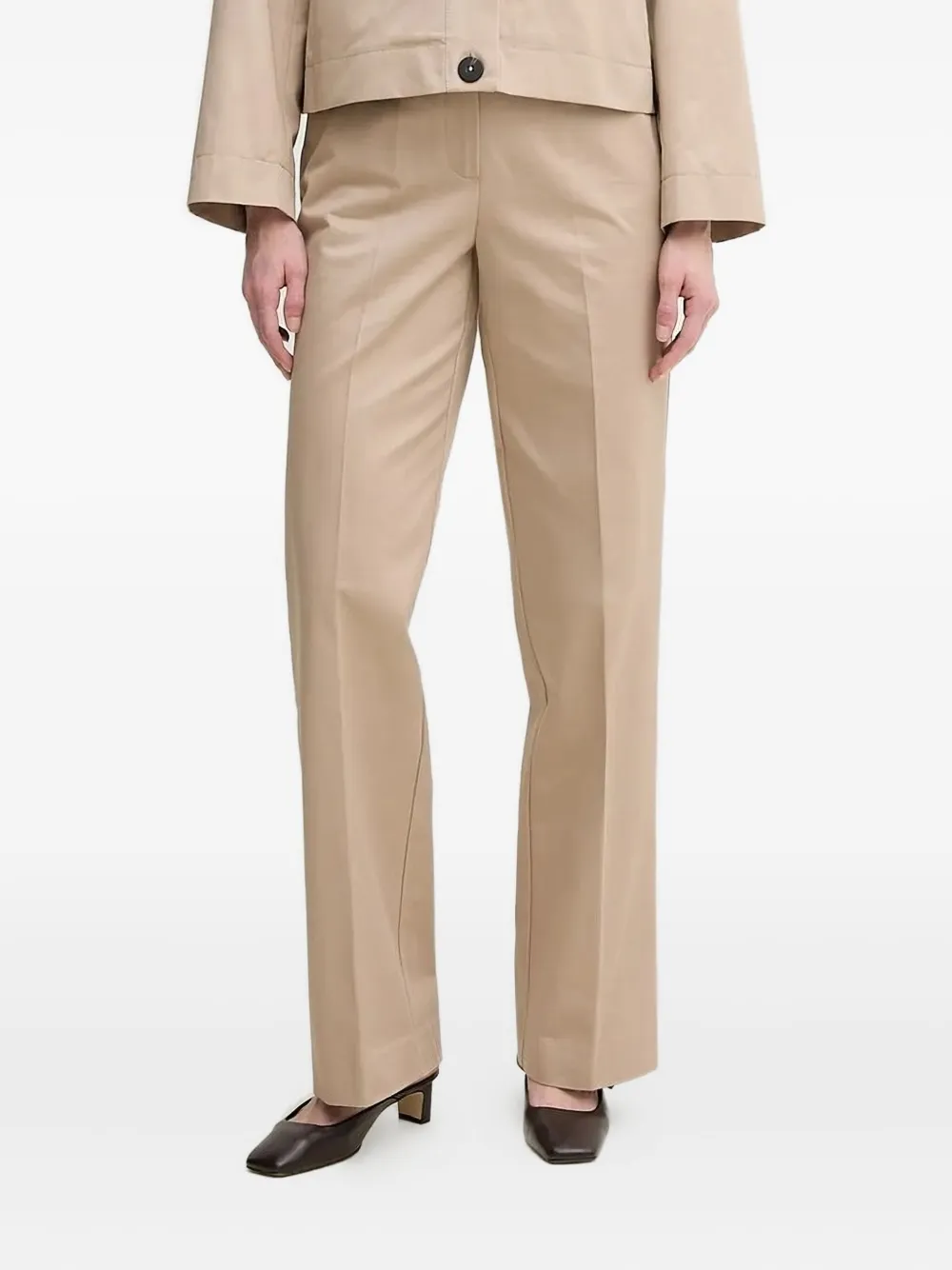 

Плиссированные хлопковые брюки Pedro Del Hierro, нейтральный