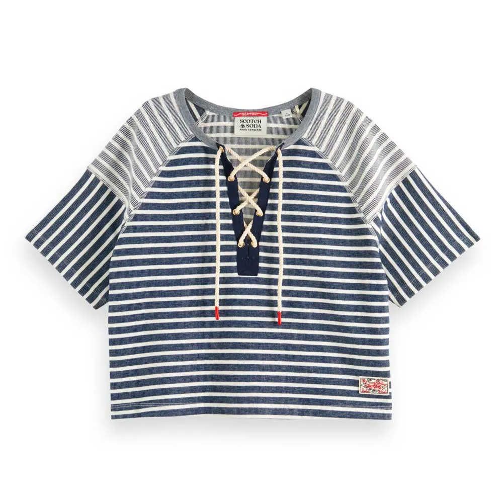 

Футболка Scotch & Soda Lace Up Boxy, разноцветный