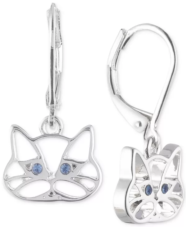 

Серьги-Подвески с синими кристаллами серебристого оттенка Pet Friends Jewelry, blue
