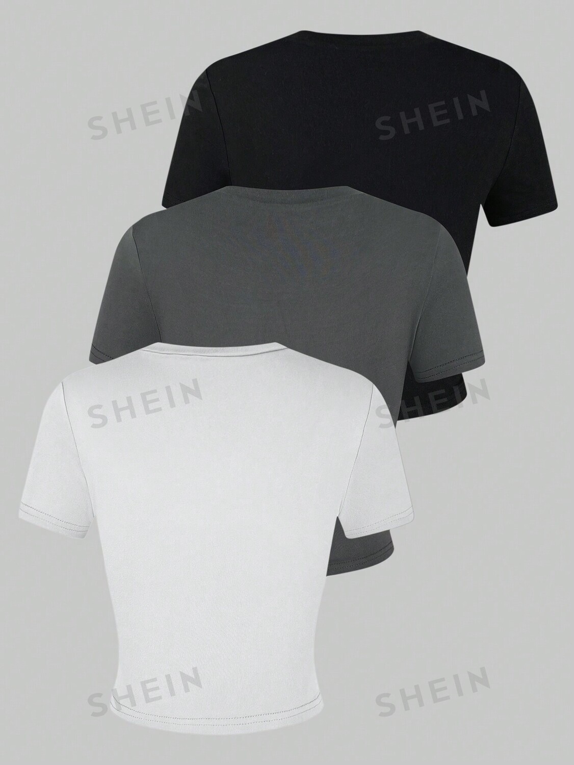 

Футболка женская Shein Ezwear узкого кроя, 3 штуки