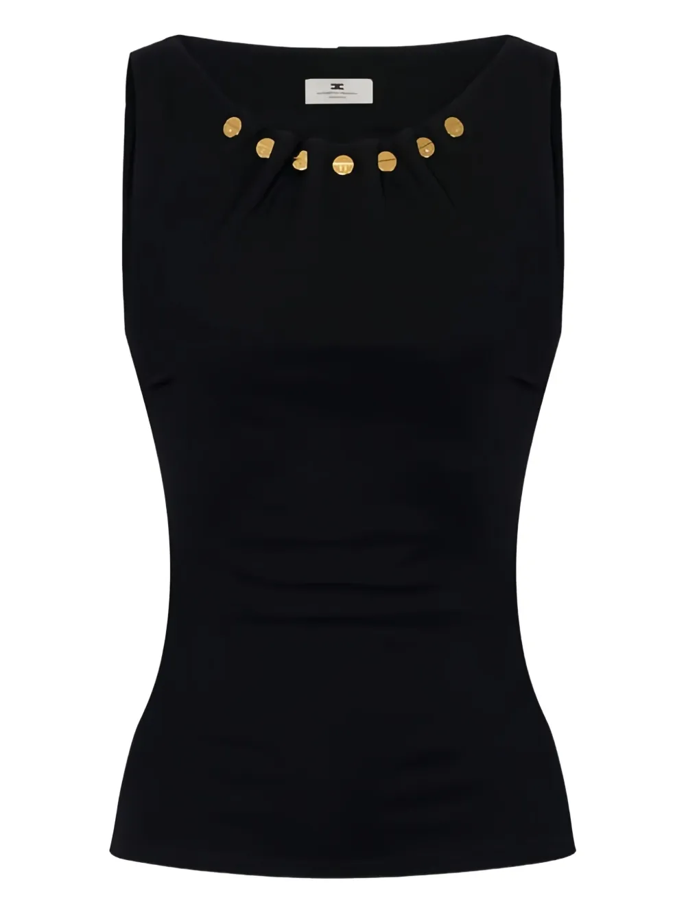 

Топ с жемчужными пуговицами Elisabetta Franchi, черный