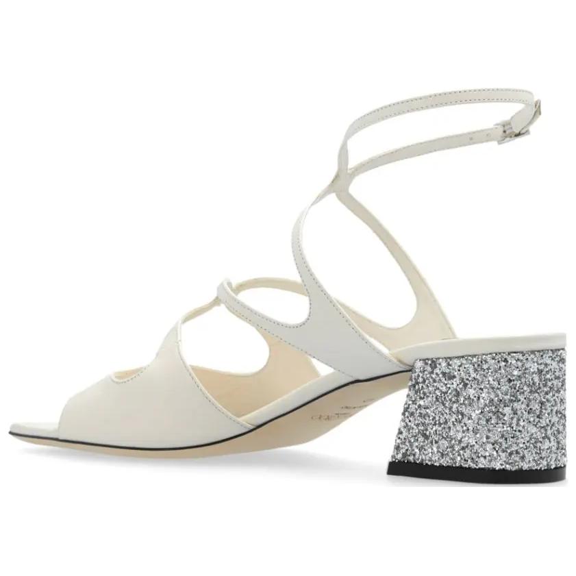 Азилия Однопряжечные Сандалии 4.5 см Женские Белые Jimmy Choo — фото 3