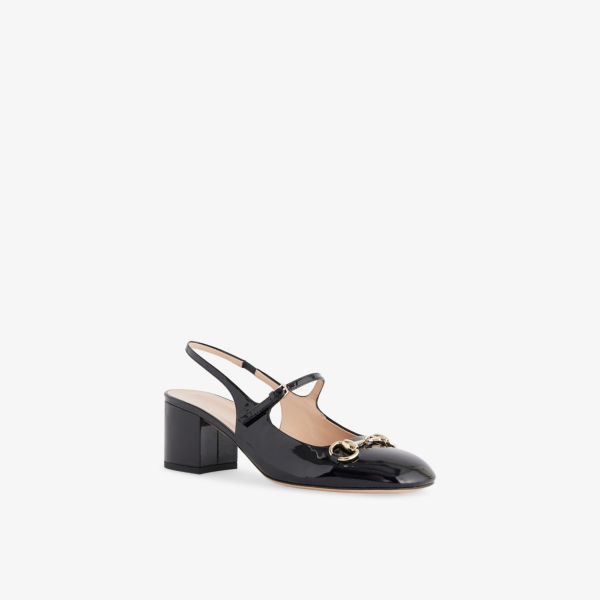 Туфли на каблуке Gucci Mary jane с металлической пряжкой, черный — фото 3