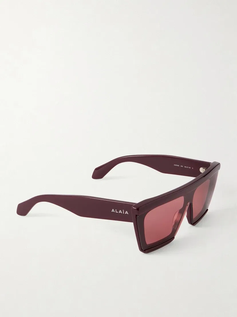 Солнцезащитные очки в ацетатной оправе D-формы ALAÏA EYEWEAR, бордовый — фото 3