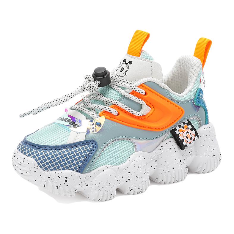 

Детские повседневные кроссовки с амортизацией, устойчивые к истиранию и дышащие Kids' BOBDOG, зеленый/оранжевый