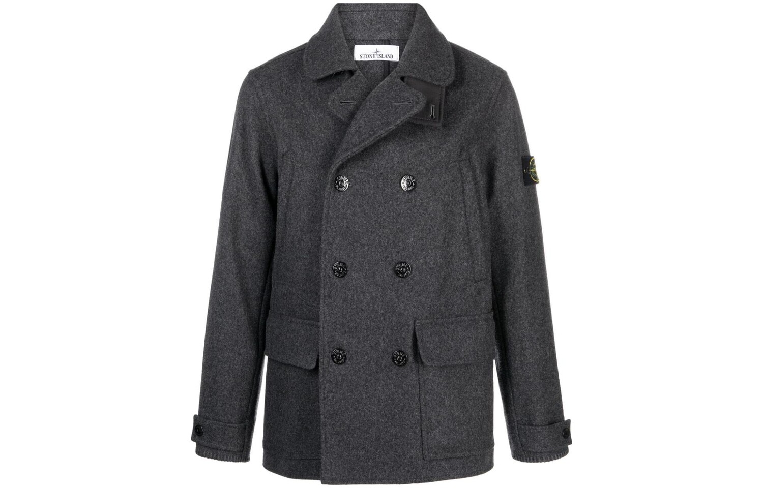 

Пальто Compass из смеси натуральной шерсти Stone Island, серый