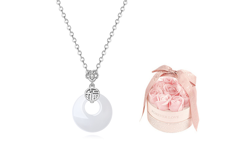 

SHEEHHYY Халцедоновое ожерелье из серебра 925 пробы S925 для женщин