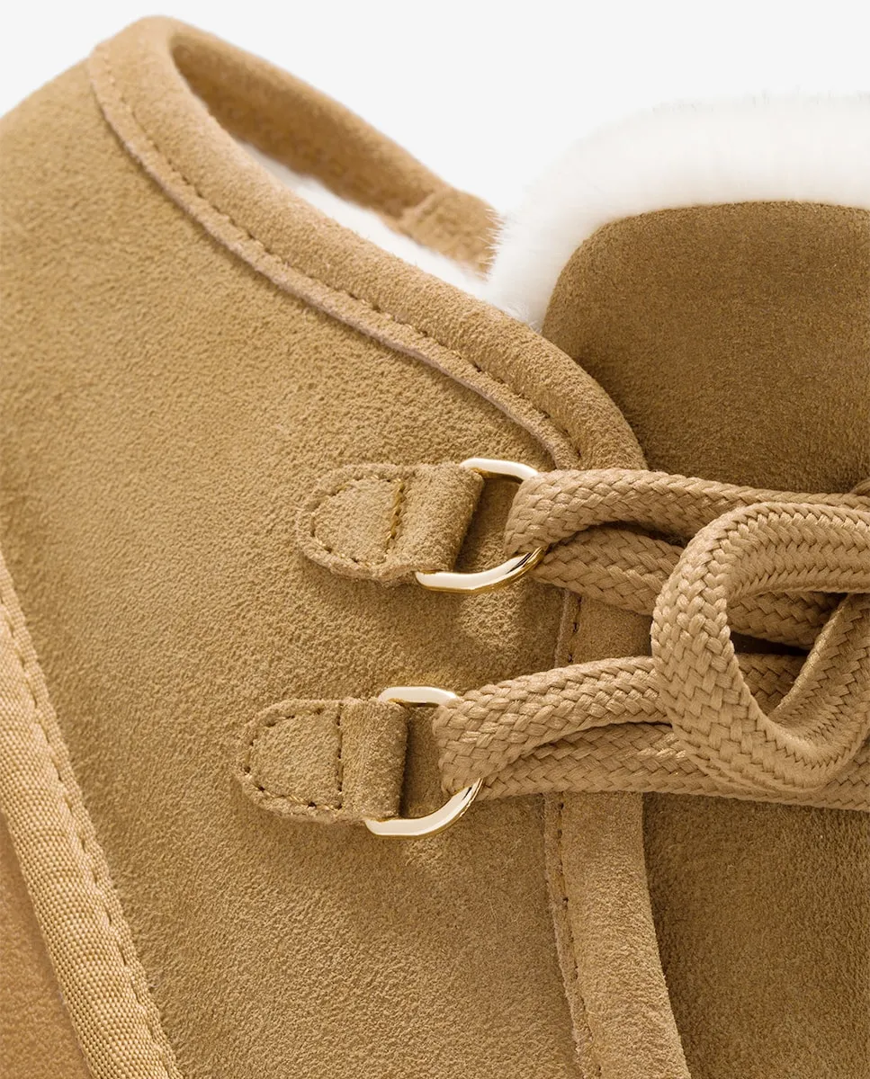 Женские сабо из кожи с меховой подкладкой Nordic clog D.Franklin, коричневый — фото 4