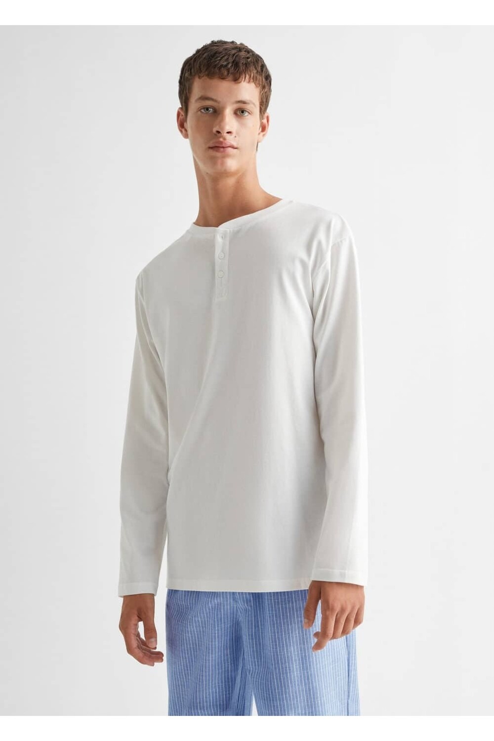 

Длинный пижамный комплект в полоску Mango, синий