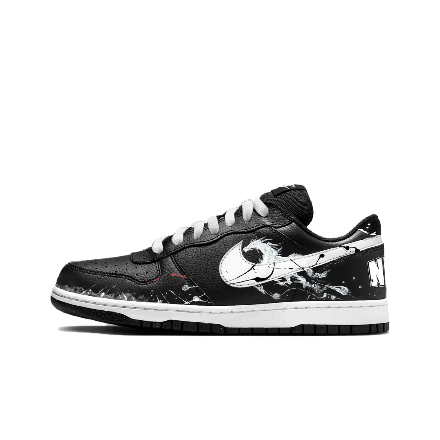 

Nike Мужские низкие скейтбордные кроссовки Big Ink Shadow Outlaw, черный с белым