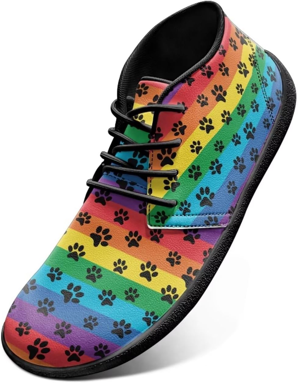 

Мужские широкие кроссовки UNICEU без перепада высоты подошвы, минималистичные модные кроссовки, дышащие кроссовки для бега, повседневная обувь, нескользящие кроссовки, Rainbow Stripes Dog Paw