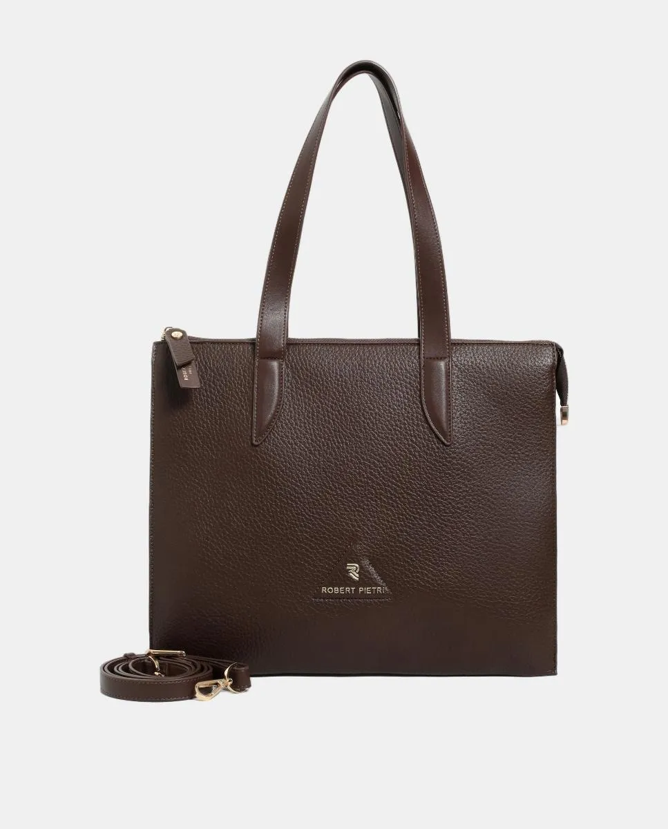 

Сумка-шоппер из искусственной кожи на молнии Robert Pietri, коричневый