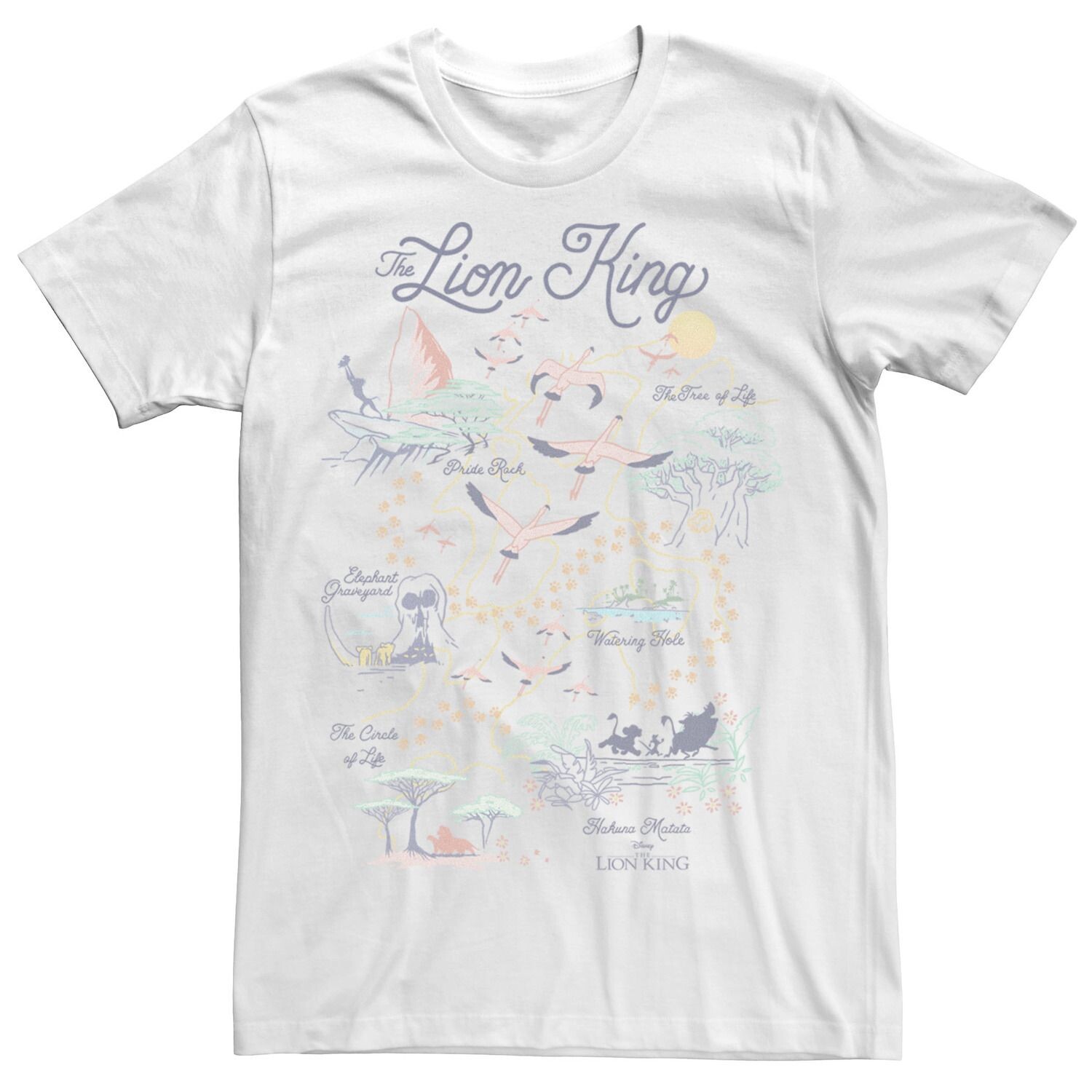 

Мужская футболка The Lion King Map Of The World Disney, белый