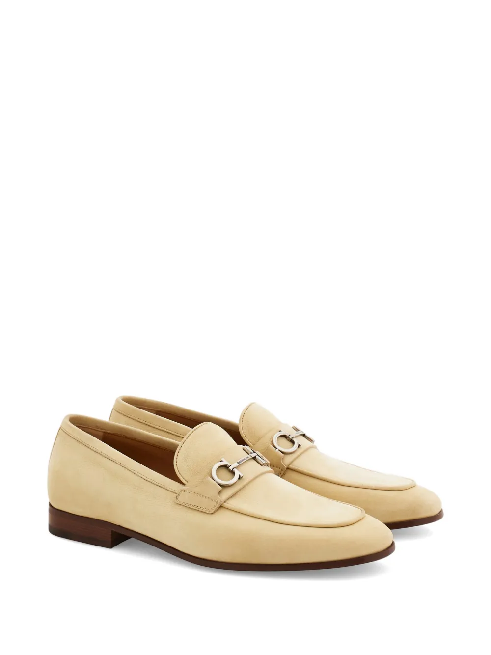 Мокасины с украшением в виде ганчини Ferragamo, бежевый — фото 2