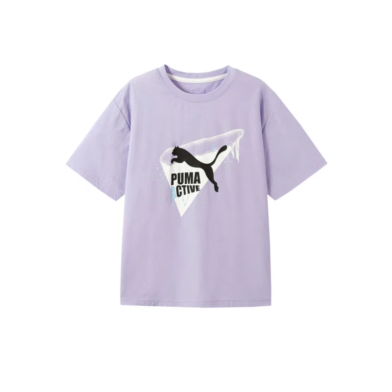 Детская футболка с круглым вырезом PUMA, Pink Purple 70002