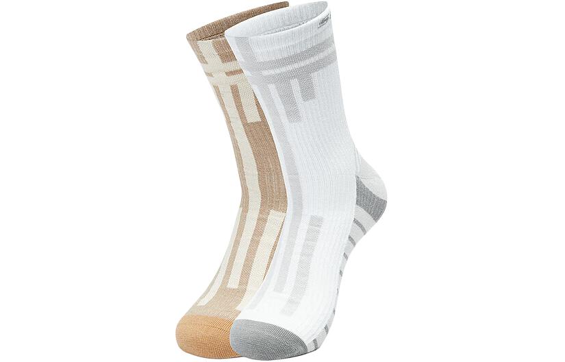 

Носки до середины икры унисекс 2 шт Skechers, 2 пары (Светло-коричневый серый/Ярко-белый/047M)