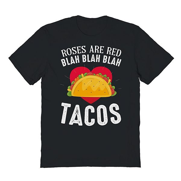 

Футболка с принтом Men's roses are red blah blah blah tacos valentine's day Licensed Character