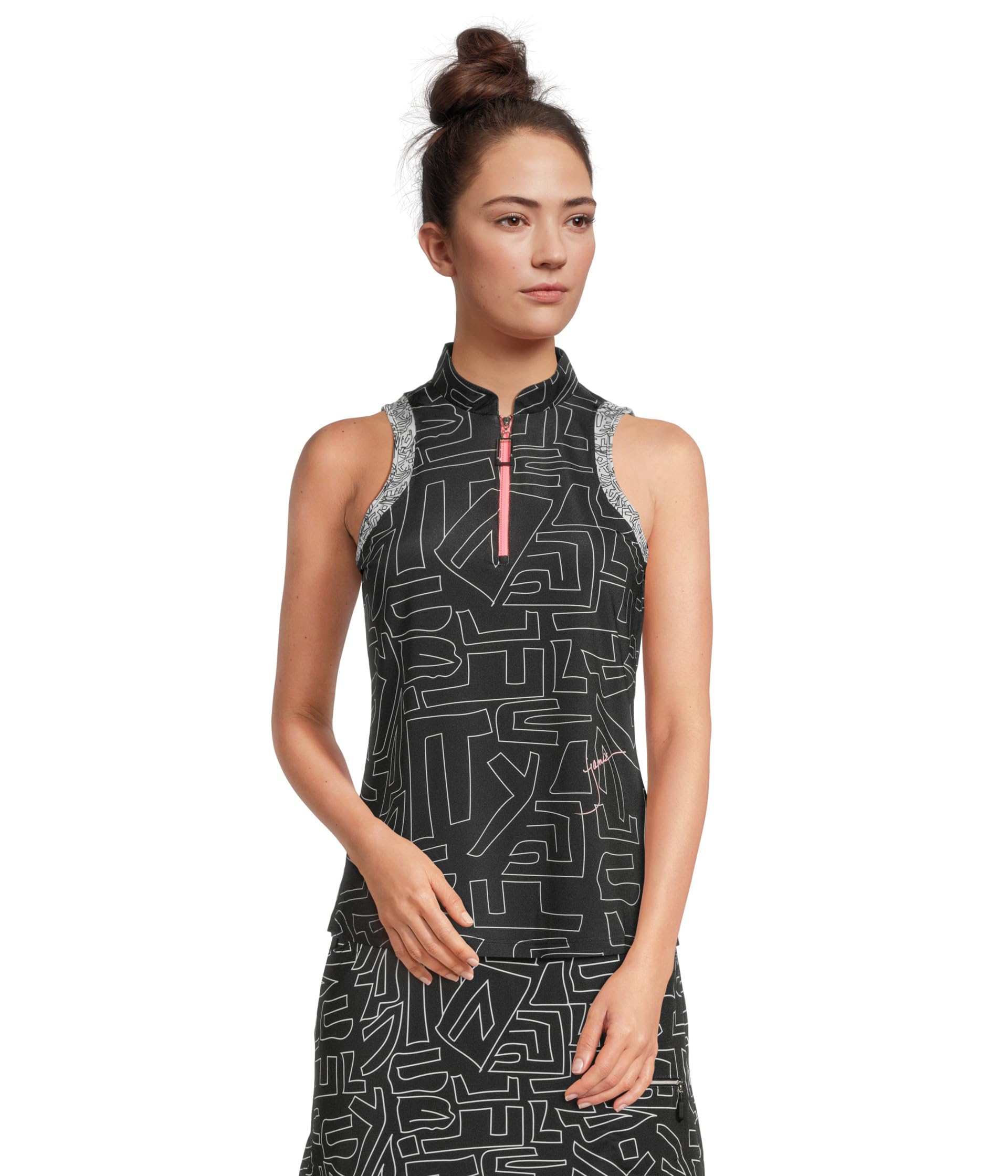 

Топ Jamie Sadock Hieroglyphics Print Sleeveless Top, Jet
