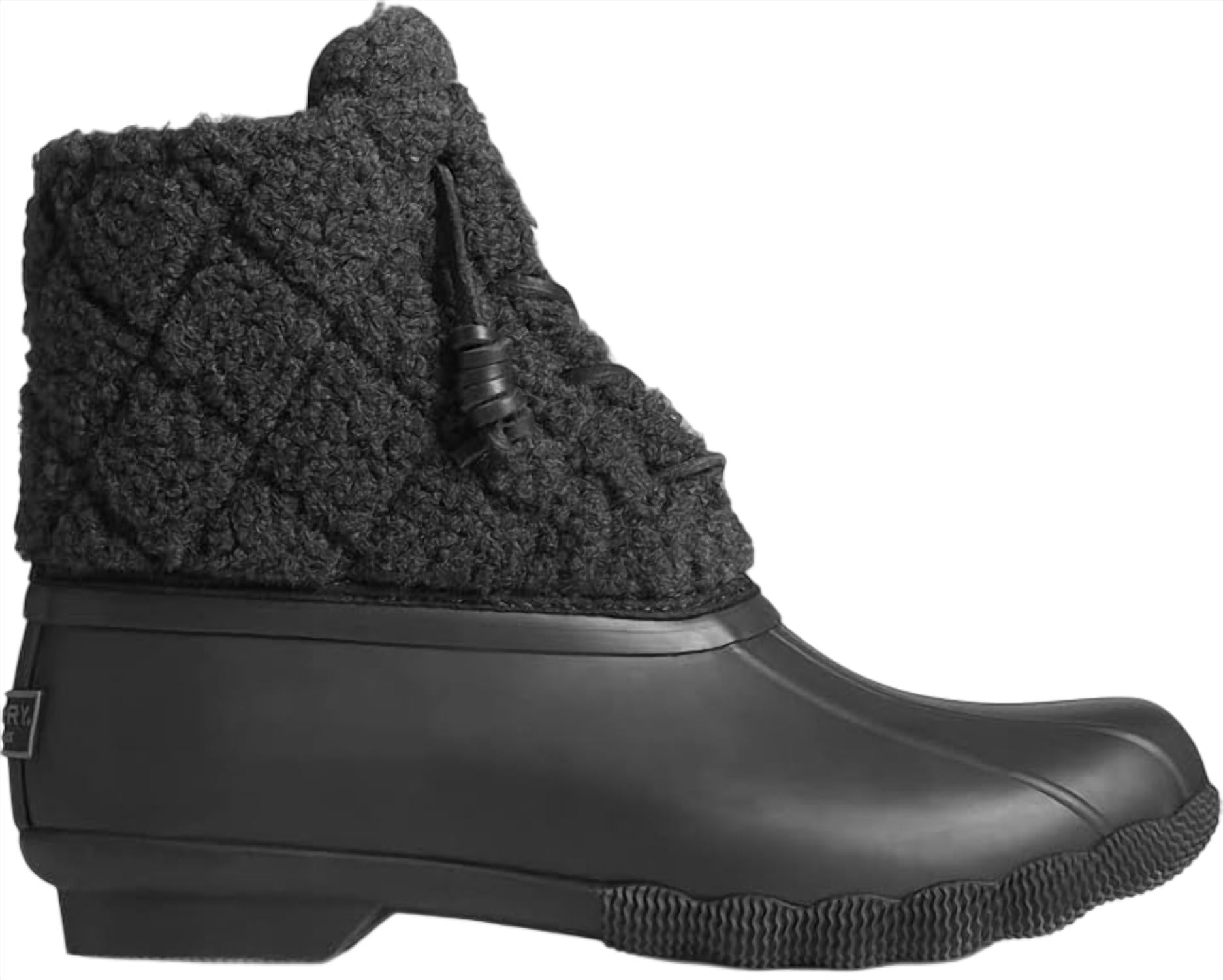 Женские ботильоны Saltwater Sherpa черного цвета Sperry