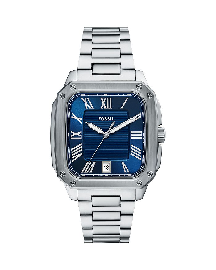 

Часы Crosby, 30 мм x 42 мм Fossil, синий
