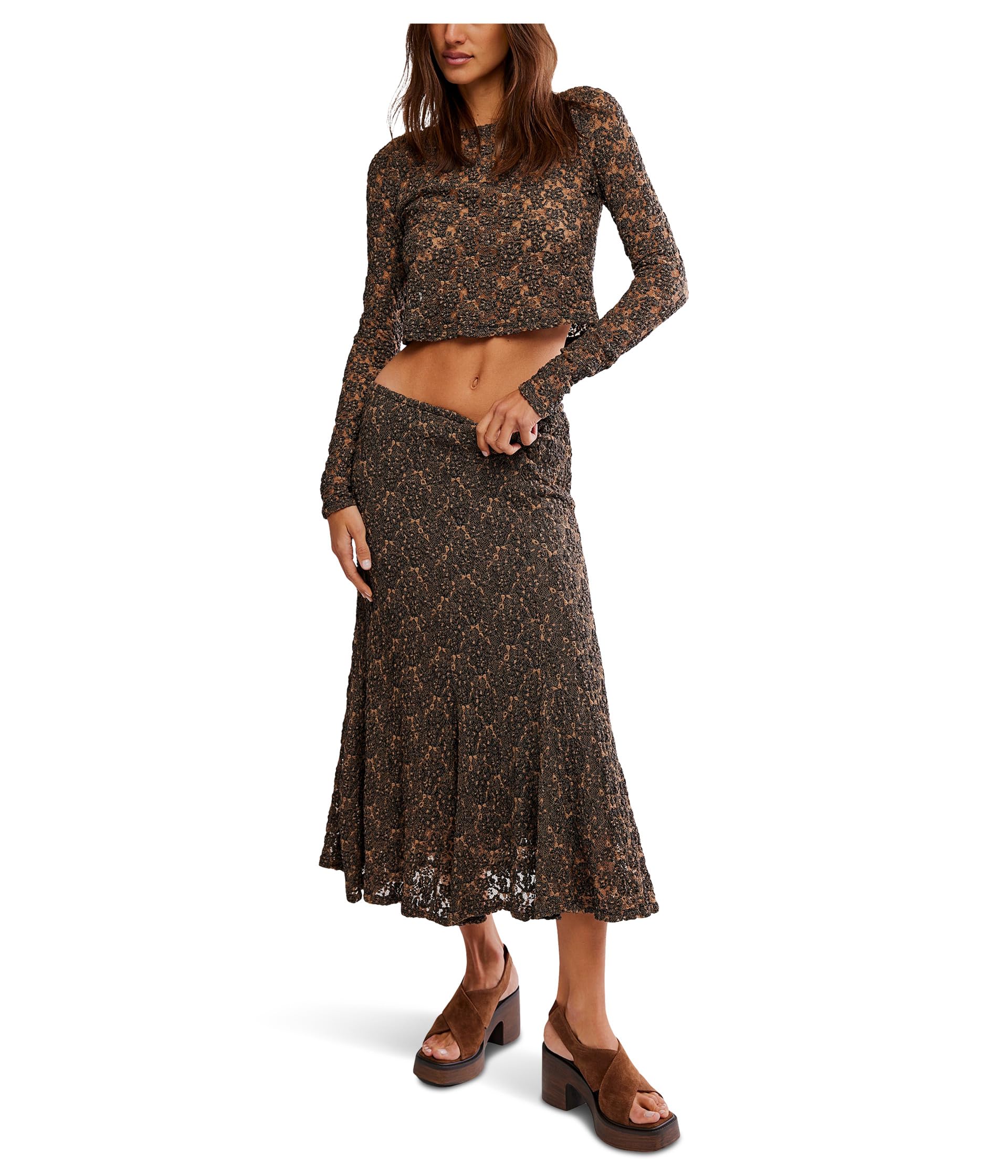 

Платье Free People Laney Long Sleeved Set, черный