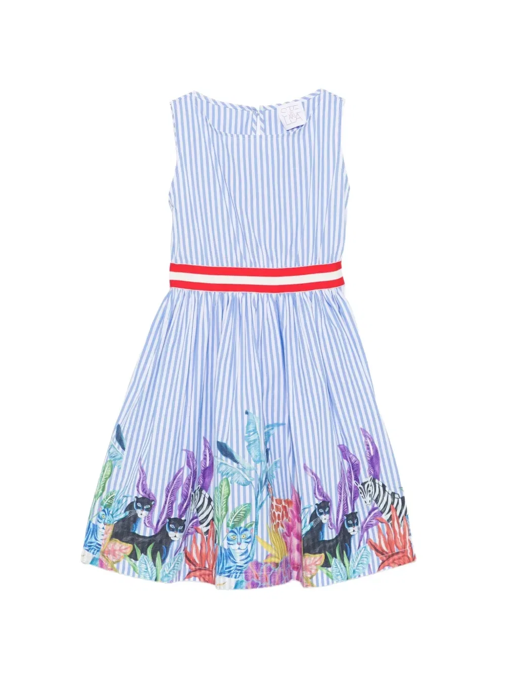 Платье в полоску Stella Jean Kids, синий
