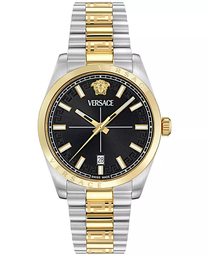 

Мужские часы Swiss Millenyium с двухцветным браслетом из нержавеющей стали, 40 мм Versace