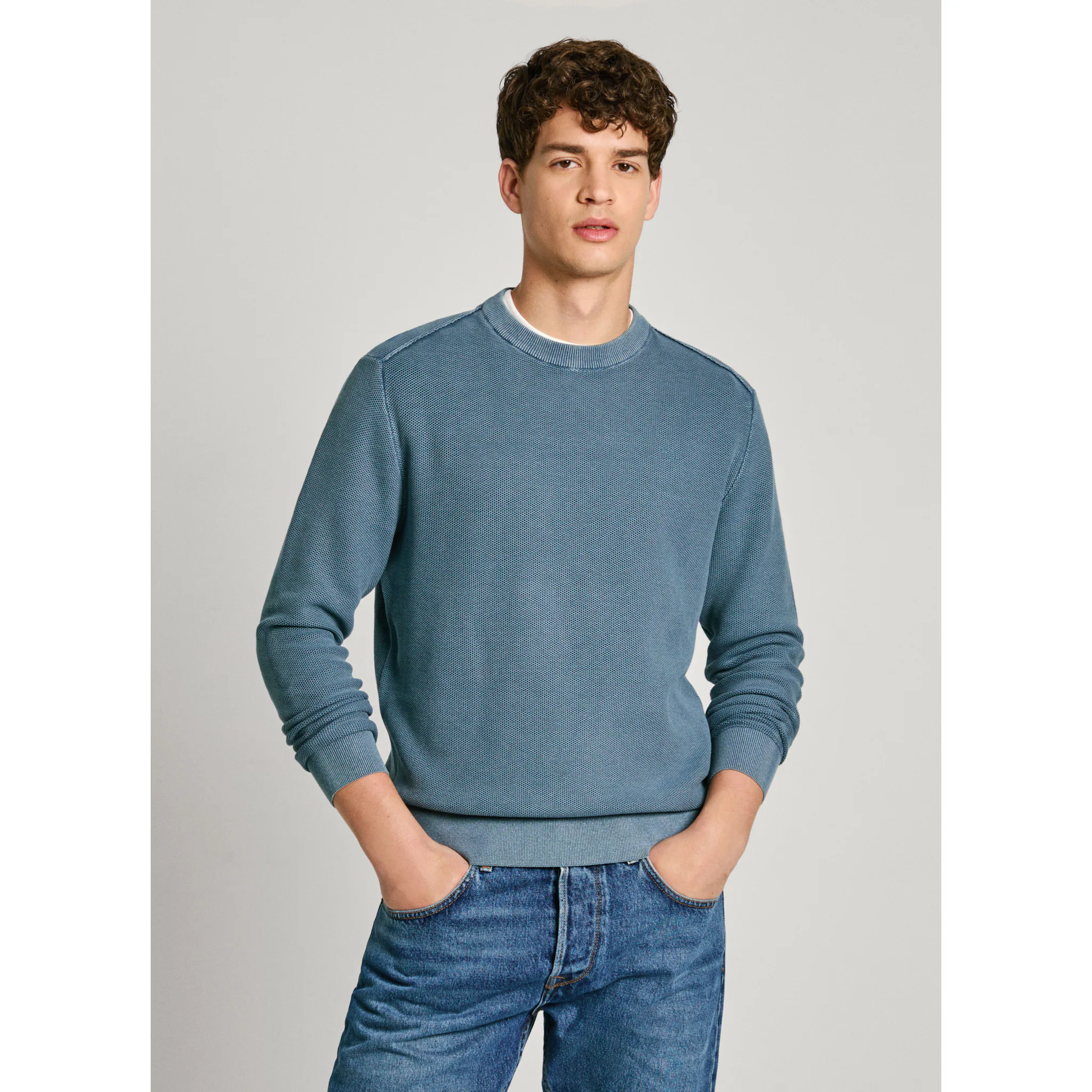 

Свитер с круглым вырезом Pepe Jeans "CRAIG", стираный вид, синий